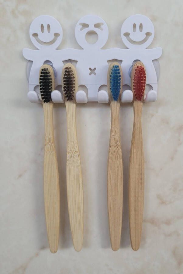 ODaani tandenborstelhouder opzetborstelhouder inclusief 4 bamboe tandenborstels