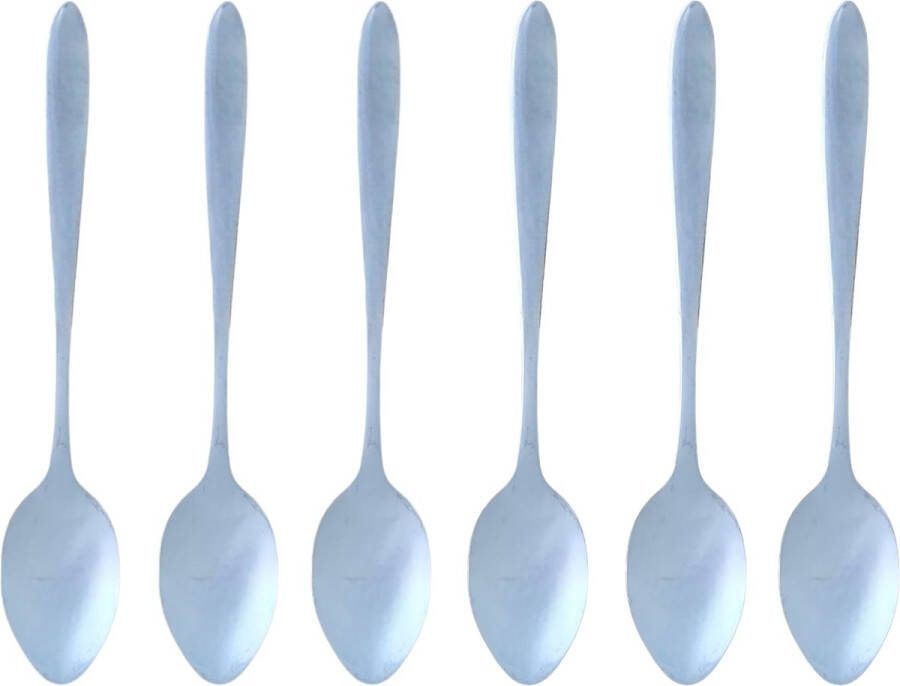 ODaani Theepels (klein formaat) RVS koffielepels dessertlepels 6 stuks bestekset vaatwasserbestendig Eierlepeltjes theelepels zilverkleurig ovaal