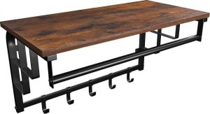 O'DADDY Kapstok wandkapstok met 5 haken 66 x 30 x 27 cm kapstok wandkapstok kapstok hangend bruin