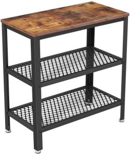 O'DADDY O'DA Wandtafel Sidetable Industrieel met 2 gaasplanken Dressoir 60x30x60 cm Haltafel kleur bruin