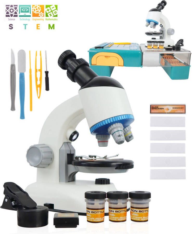 ODESSEY Julius Edition Microscoop met Toolkit en Werktafel – Microscoop voor Kinderen