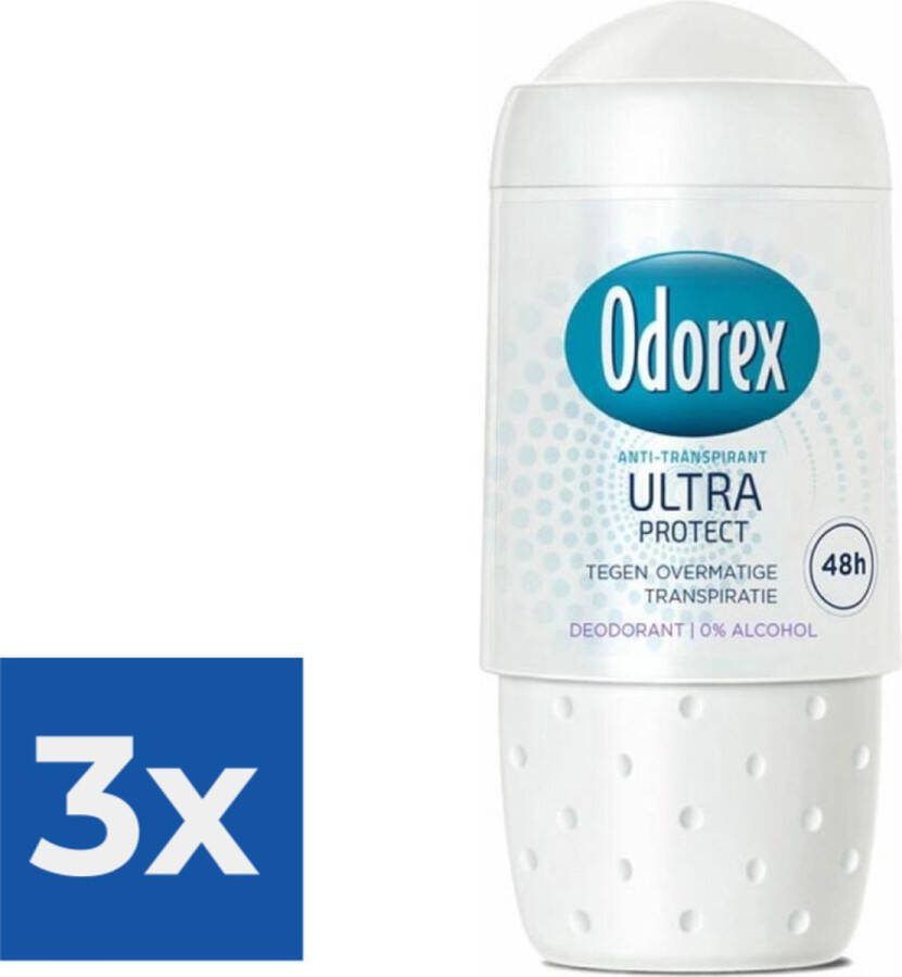 Odorex Deodorant Roller Ultra Protect 50 ml Voordeelverpakking 3 stuks