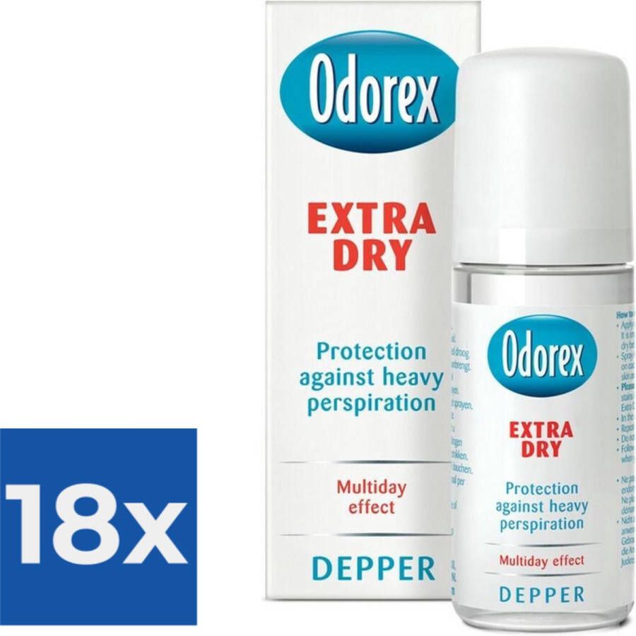Odorex Extra Dry Depper 50 ml Deodorant Voordeelverpakking 18 stuks