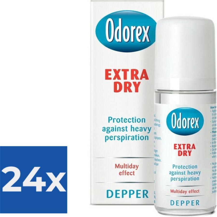 Odorex Extra Dry Depper 50 ml Deodorant Voordeelverpakking 24 stuks