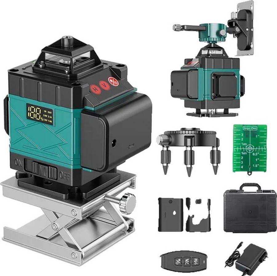 OEM Laserwaterpasinstrument 4D groen licht hoge precisie 4D 16 Lijns Waterpas