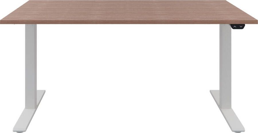 Offeco Zit sta bureau Zit sta bureau elektrisch Havanna bureaublad Wit onderstel 120 x 80 cm