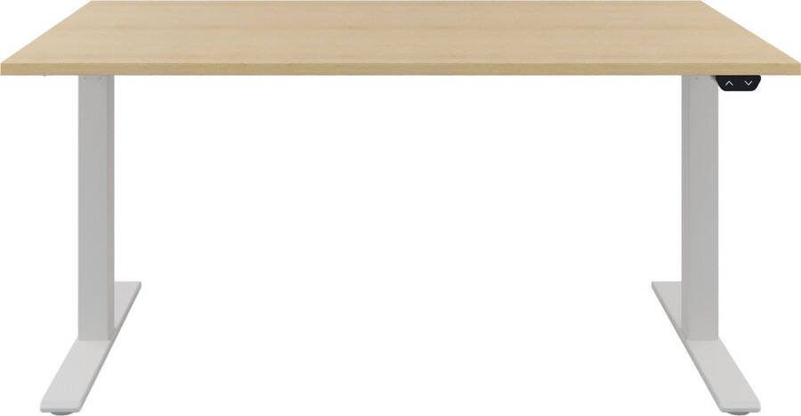 Offeco Zit sta bureau Zit sta bureau elektrisch Wild peren bureaublad Wit onderstel 140 x 80 cm