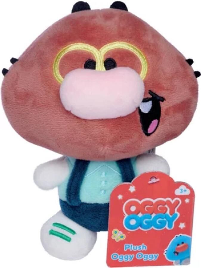 Oggy Mallow (Bruin) Pluche Knuffel 17 cm {Speelgoed Knuffeldier Knuffelpop voor kinderen jongens meisjes Bekend van TV Netflix Oggy en de kakkerlakken & Friends Plush}