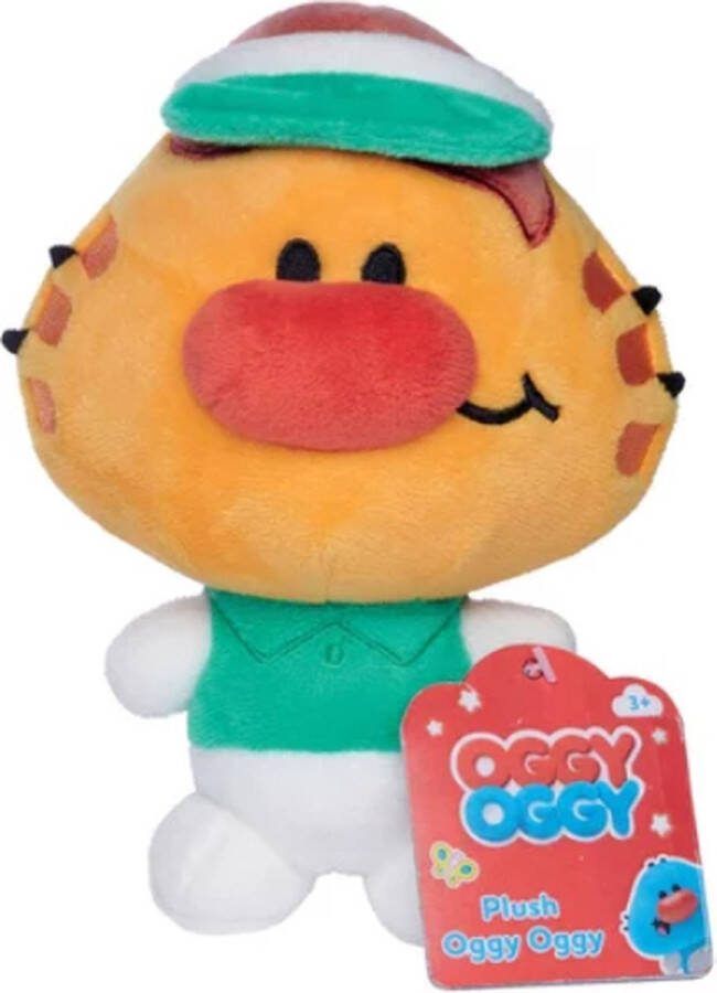 Oggy Sporty (Oranje) Pluche Knuffel 17 cm {Speelgoed Knuffeldier Knuffelpop voor kinderen jongens meisjes Bekend van TV Netflix Oggy en de kakkerlakken & Friends Plush}