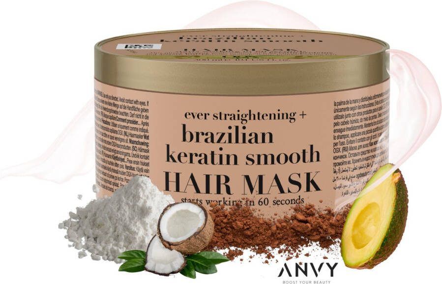 Ogx Haarmasker Brazilian Keratin Smooth Masker Haarmasker Beschadigd Haar Haarverzorging Voor zijdezacht haar Tegen beschadigd haar