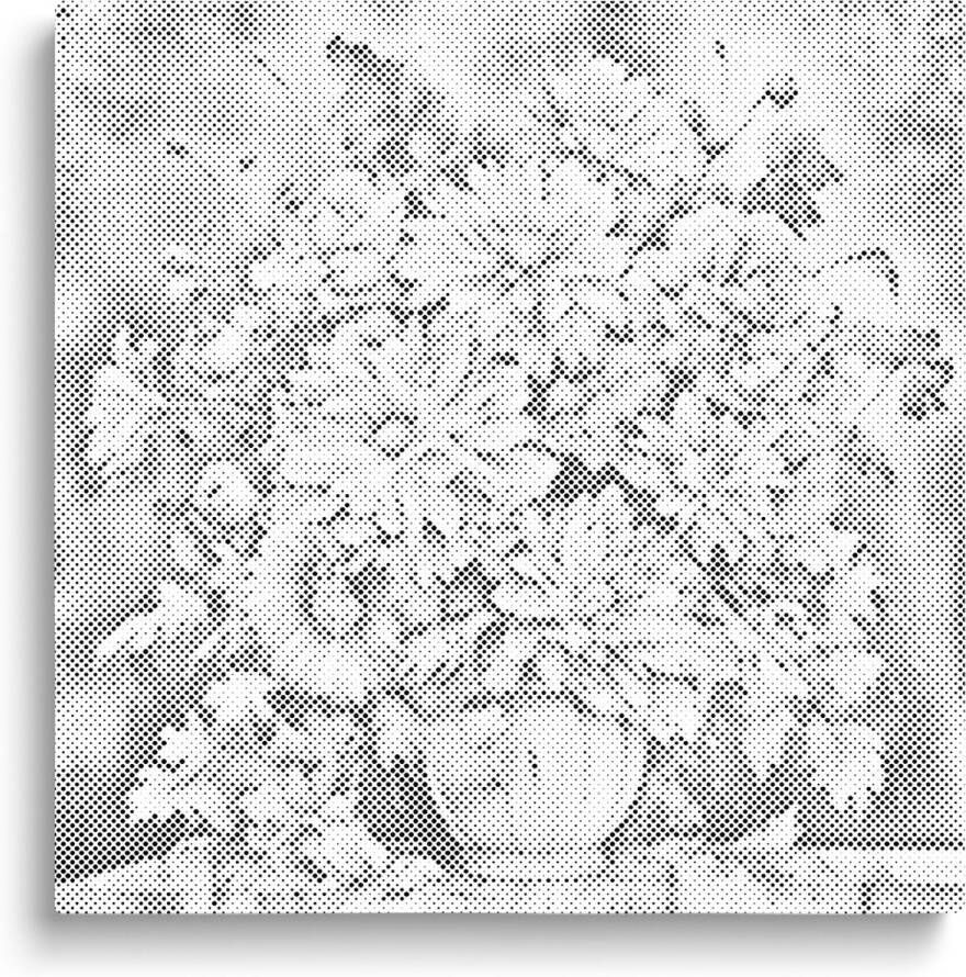 Oh My Dotz Bos bloemen Dot painting 80x80cm Op frame gespannen Diamond painting & Schilderen op nummer alternatief Stippelschilderij
