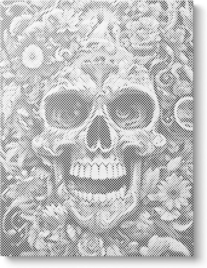 Oh My Dotz Doodshoofd Dot painting 80x100cm Op frame gespannen Diamond painting & Schilderen op nummer alternatief Stippelschilderij