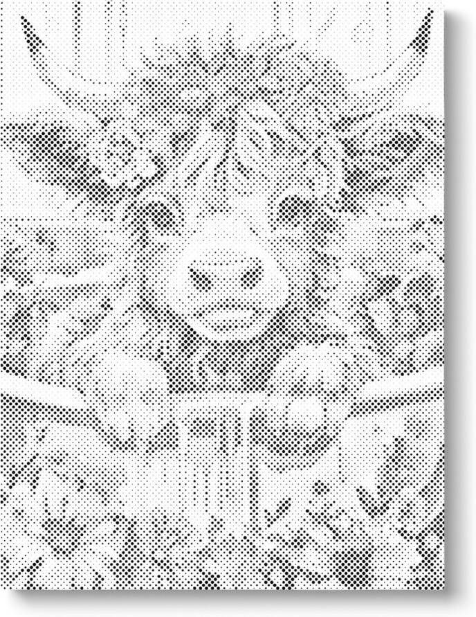 Oh My Dotz Kalfje in kruiwagen Dot painting 30x40cm Op frame gespannen Diamond painting & Schilderen op nummer alternatief Stippelschilderij
