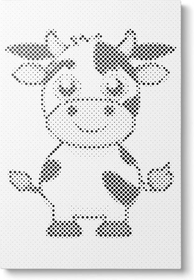 Oh My Dotz Koetje Dot painting 20x30cm Op frame gespannen Diamond painting & Schilderen op nummer alternatief Stippelschilderij