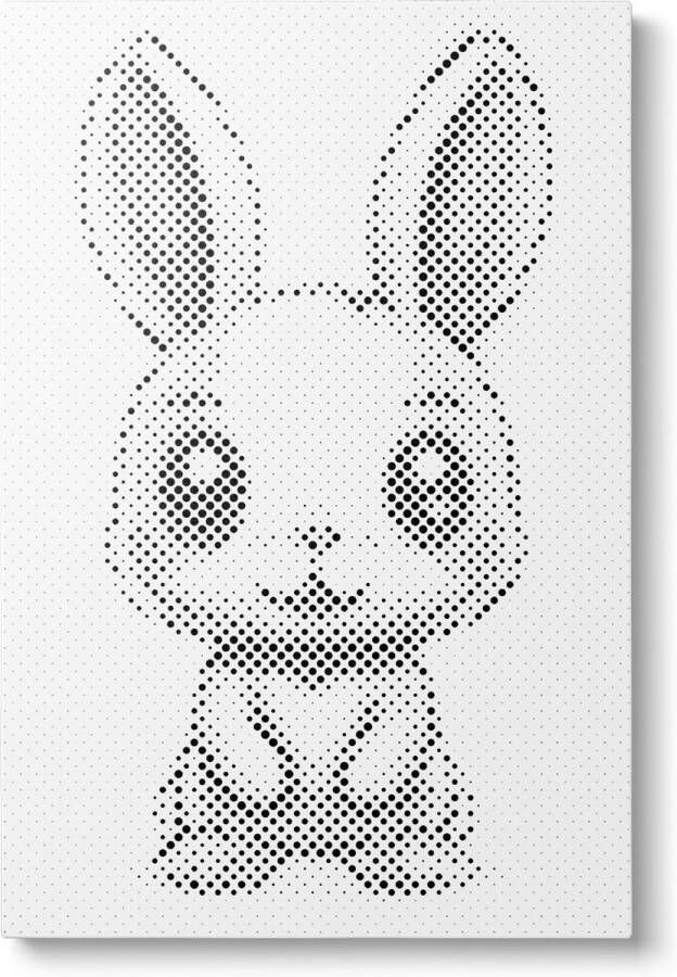 Oh My Dotz Konijntje Dot painting 20x30cm Op frame gespannen Diamond painting & Schilderen op nummer alternatief Stippelschilderij