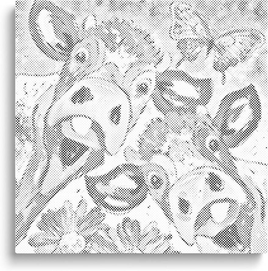 Oh My Dotz Maffe koeien Dot painting 50x50cm Op frame gespannen Diamond painting & Schilderen op nummer alternatief Stippelschilderij