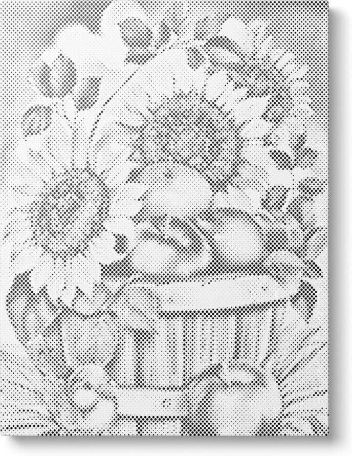 Oh My Dotz Mand met zonnebloemen Dot painting 60x80cm (Beste resultaat) Op frame gespannen Diamond painting & Schilderen op nummer alternatief Stippelschilderij