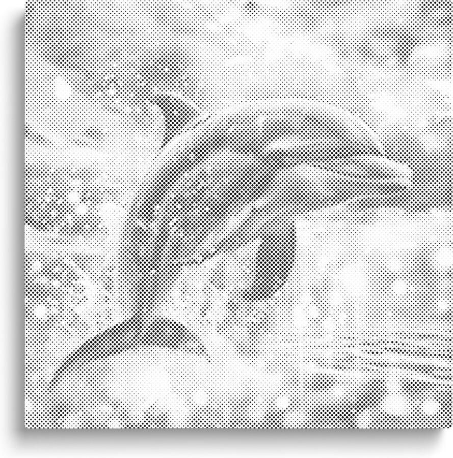 Oh My Dotz Dolfijn Dot painting 50x50cm Op frame gespannen Diamond painting & Schilderen op nummer alternatief Stippelschilderij