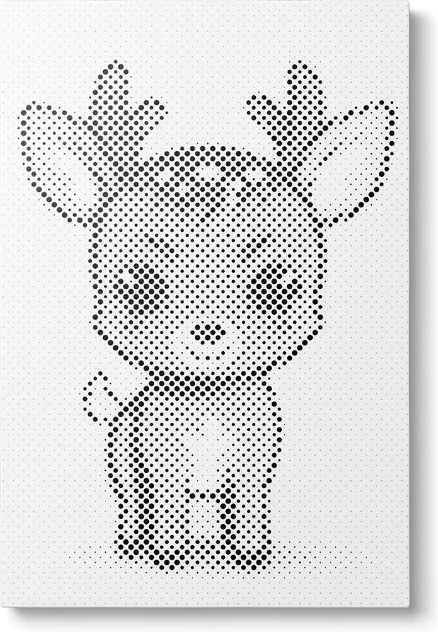 Oh My Dotz Hertje| Dot painting 20x30cm Op frame gespannen Diamond painting & Schilderen op nummer alternatief Stippelschilderij
