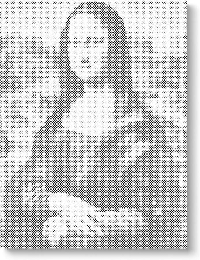 Oh My Dotz Mona Lisa Dot painting 40x50cm (Meest gekozen) Op frame gespannen Diamond painting & Schilderen op nummer alternatief Stippelschilderij