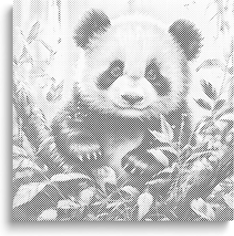 Oh My Dotz Pandabeertje Dot painting 50x50cm Op frame gespannen Diamond painting & Schilderen op nummer alternatief Stippelschilderij
