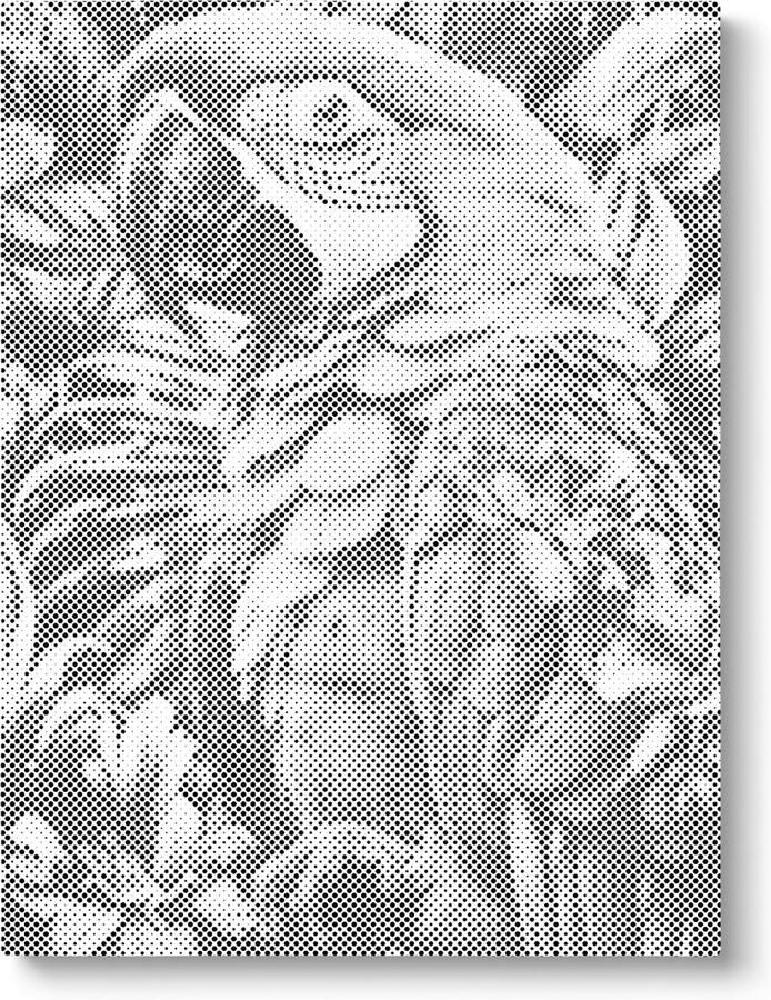 Oh My Dotz Papegaai Dot painting 80x100cm Op frame gespannen Diamond painting & Schilderen op nummer alternatief Stippelschilderij