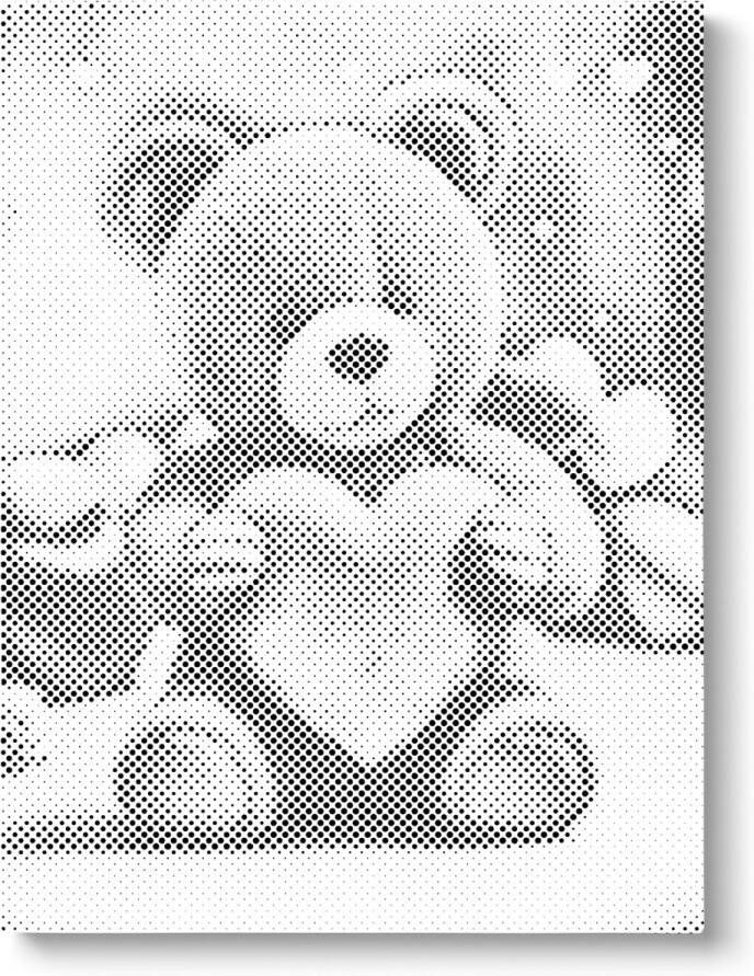 Oh My Dotz Teddybeer Dot painting 60x80cm (Beste resultaat) Op frame gespannen Diamond painting & Schilderen op nummer alternatief Stippelschilderij