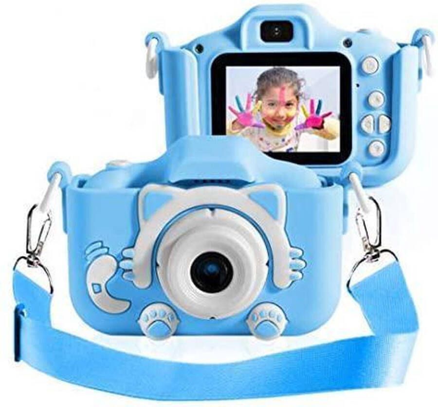 Ohome Digitale Kindercamera HD 1080p 32GB Inclusief Micro SD Kaart Vlog Camera voor Kinderen Digitaal Kinderfototoestel Klein Formaat Speelgoed Camera Blauw