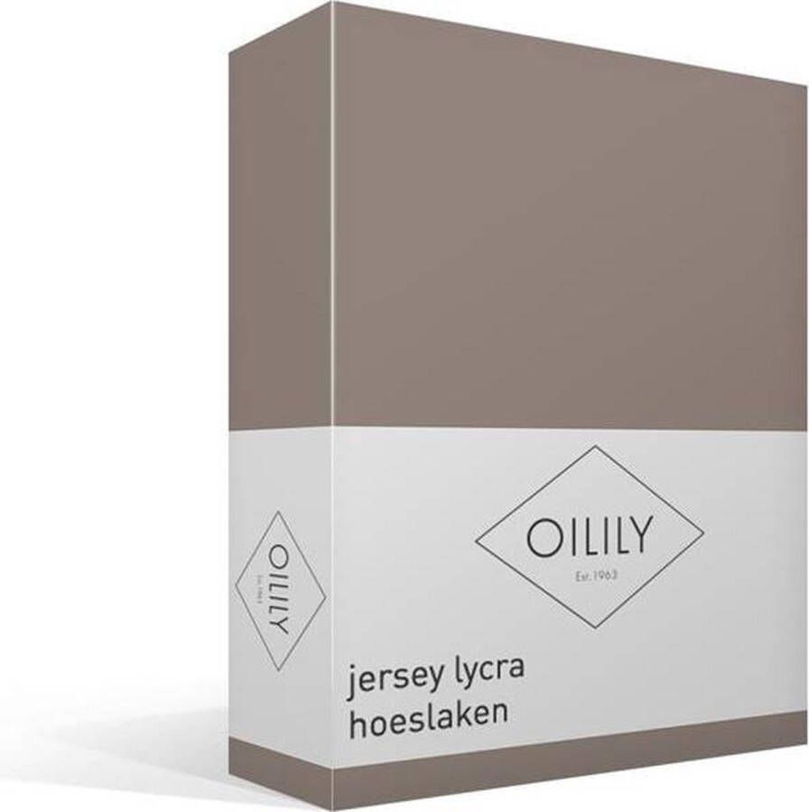 Oilily Jersey Lycra Hoeslaken Tweepersoons 140 160x200 220 cm Taupe
