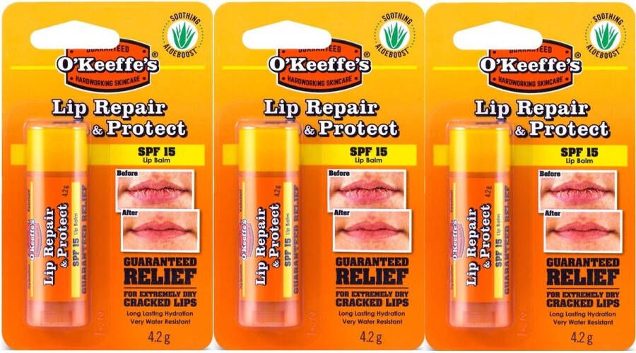 O'Keeffe's Liprepair & Protect lippenbalsem SPF15 3 x 4 2 gram