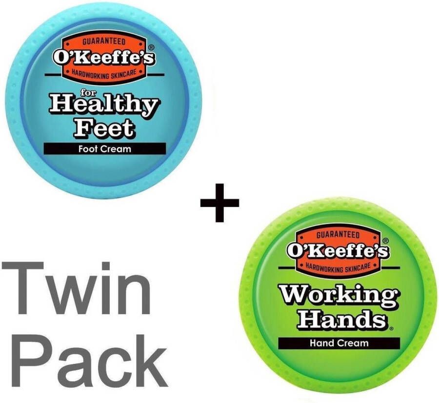 O'Keeffe's Working Hands & Healthy Feet: Hand & Foot Cream Jar Set Twin Pack