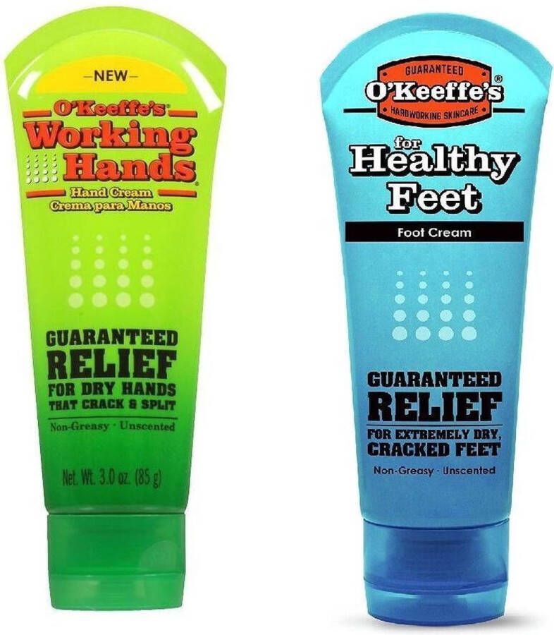 O'Keeffe's Working Hands & Healthy Feet: Hand & Foot Cream tube Set Twin Pack