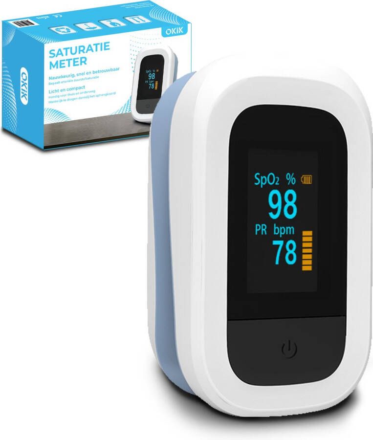OKIK Luxe Saturatiemeter met Hartslagmeter – Zuurstofmeter Vinger – Pulse Oximeter
