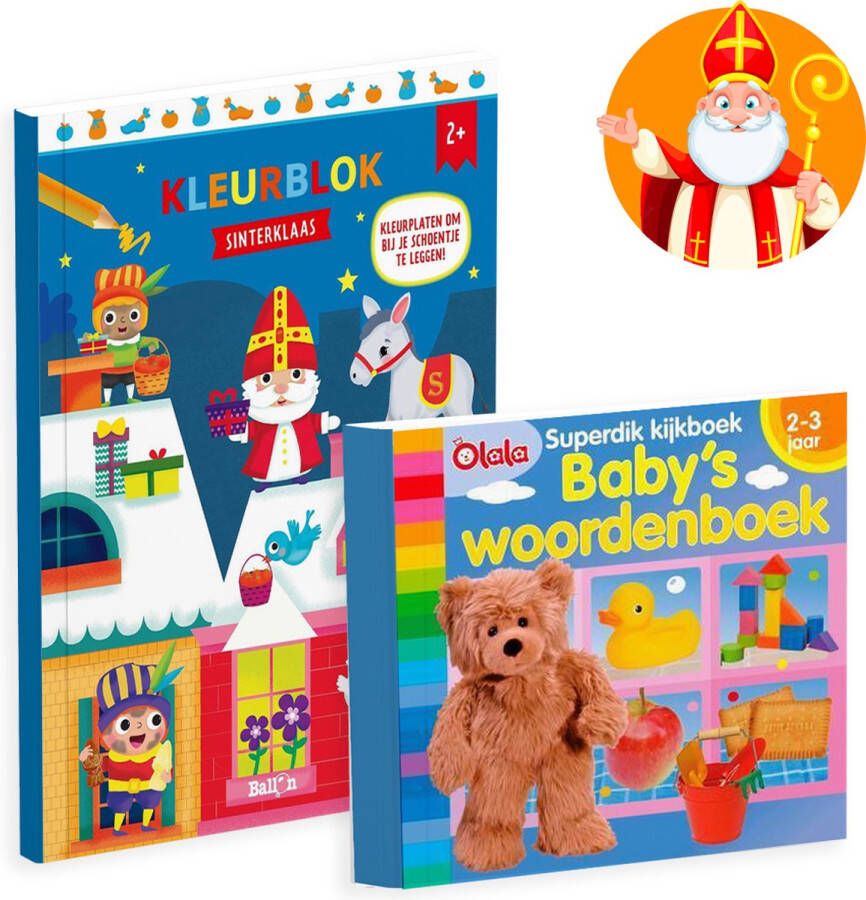 Olala Schoencadeautjes Sinterklaas 2-3 jaar Superdik kijkboek + Sinterklaas kleurboek Voordeelbundel van 2 schoencadeautjes tot 5 euro Kleine cadeautjes