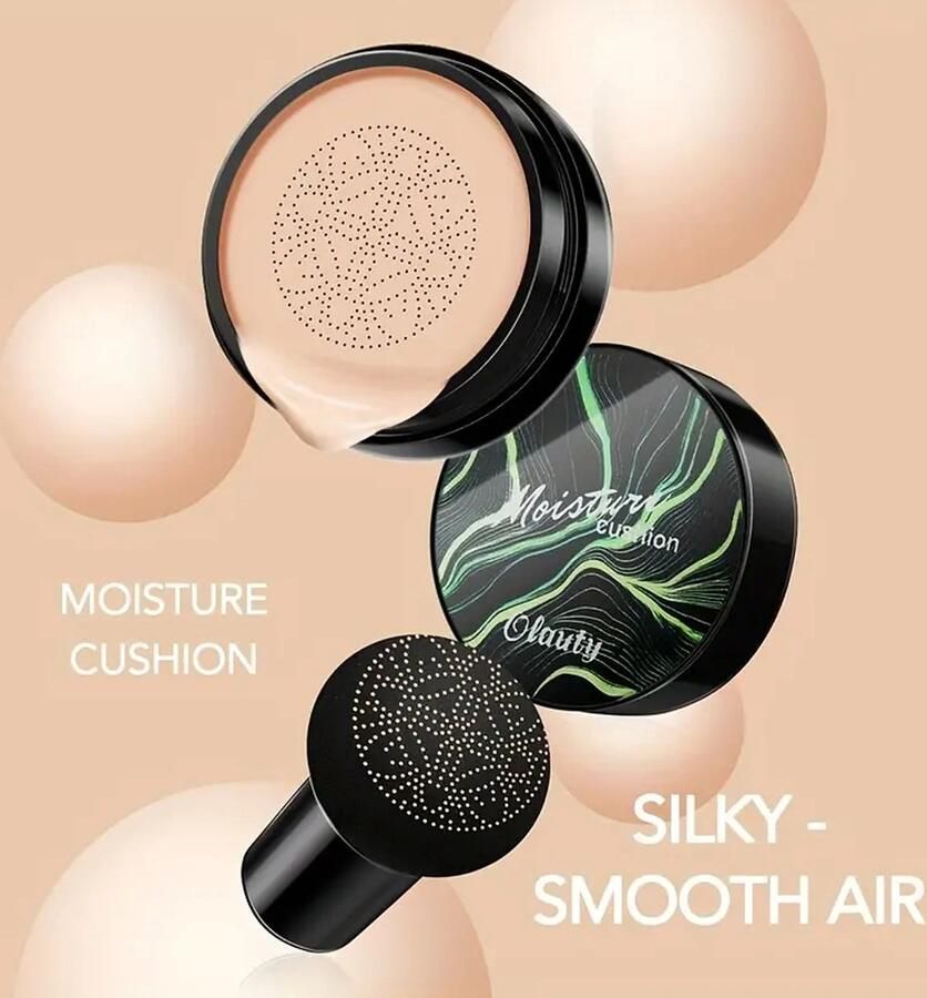 Olauty CC-crème met luchtige kussens van paddestoelenhoofd foundation BB-crème als concealer langdurige make-up fixatie hydraterende isolerende cosmetica