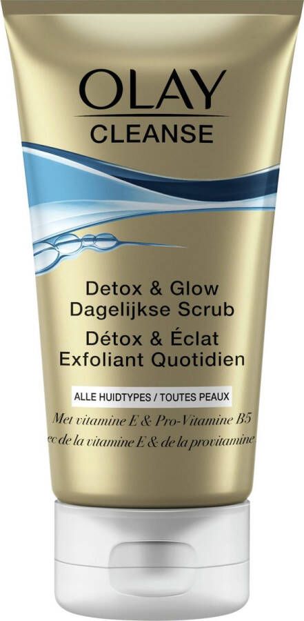Olay Cleanse Detox & Glow Dagelijkse Scrub Met Vitamine E En Provitamine B5 Mild Voor De Huid Voor Dagelijks Gebruik 150ml
