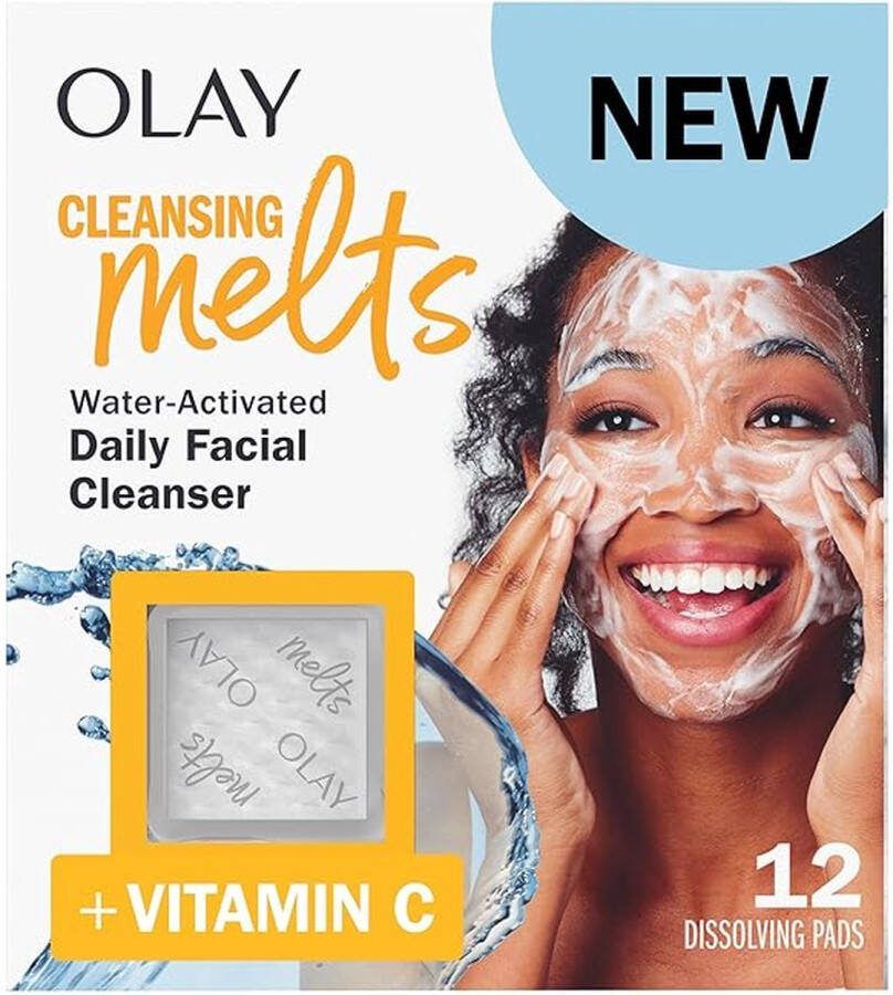Olay Cleansing Melts + Vitamin C Face Cleanser Tones and Refreshes Skin