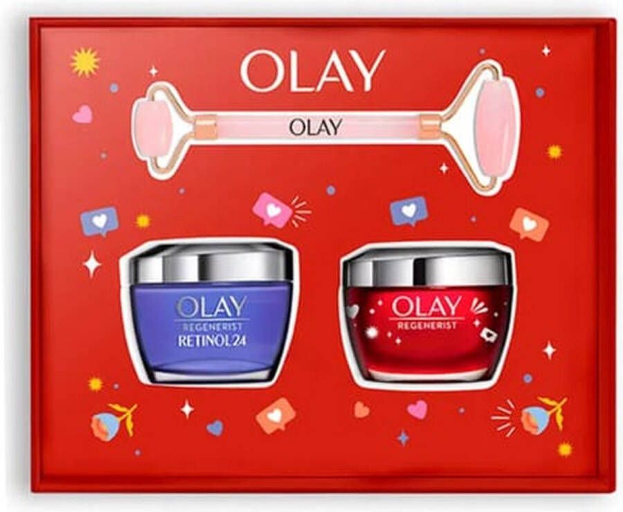 Olay SET LOVE YOUR SKIN DAY CREAM 50 ML + RETINOL NIGHT 50 ML + ROLLER