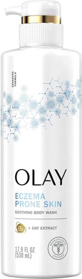 Olay Soothing Moisturizing Eczema Prone Skin Body Wash Vitamine B3 Complex Oat Extract Havermout Eczeem Douchegel 530ml