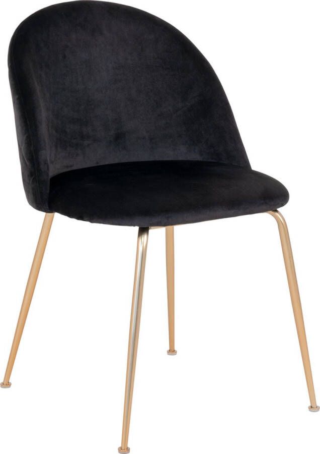 House Nordic Geneve Dining Chair Chair in black velvet with legs in brass look HN1207