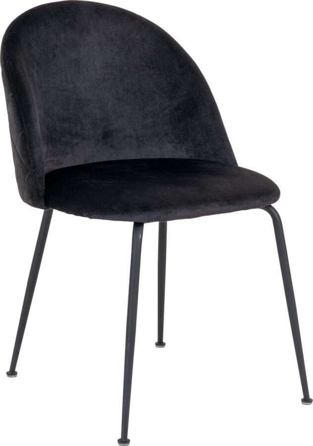 House Nordic Geneve Dining Chair Chair in black velvet with black legs HN1207