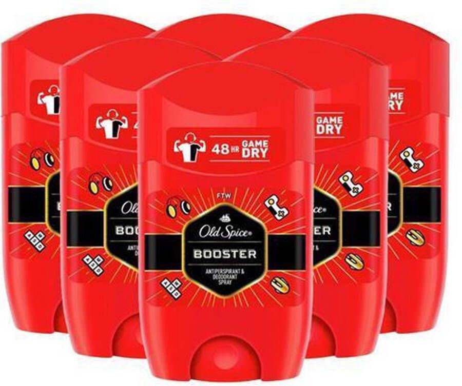 Old Spice Booster Deodorant Man 6 x 50 ml Deodorant Man Voordeelverpakking