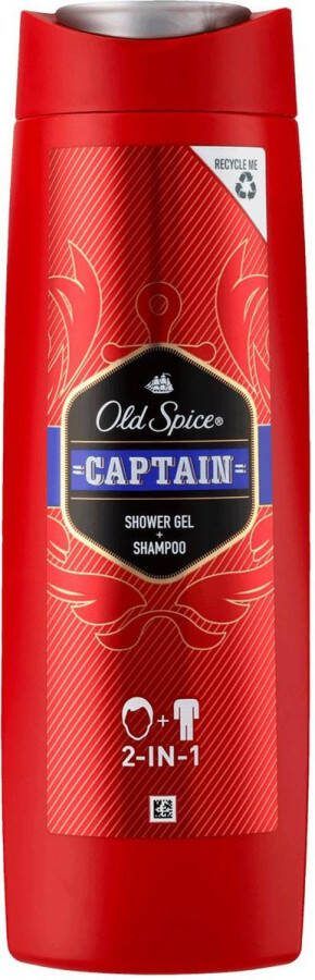Old Spice CAPTAIN voordeelset (1 aftershave 100ml + 1 Douchegel 400ml XL + deo spray 150ml ) in geschenkdraagtas
