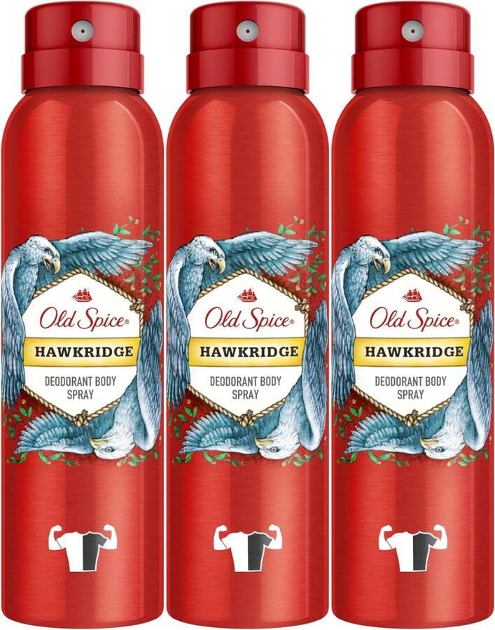 Old Spice Hawkridge Deodorant Body Spray 3 x 150ml