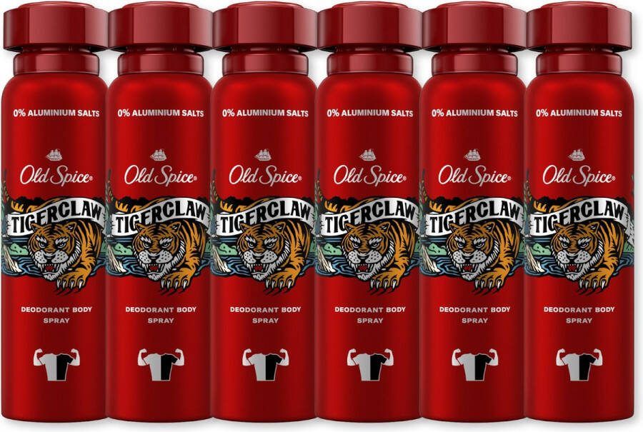 Old Spice Tigerclaw deodorant bodyspray 6 x 150 ML 8006540377178
