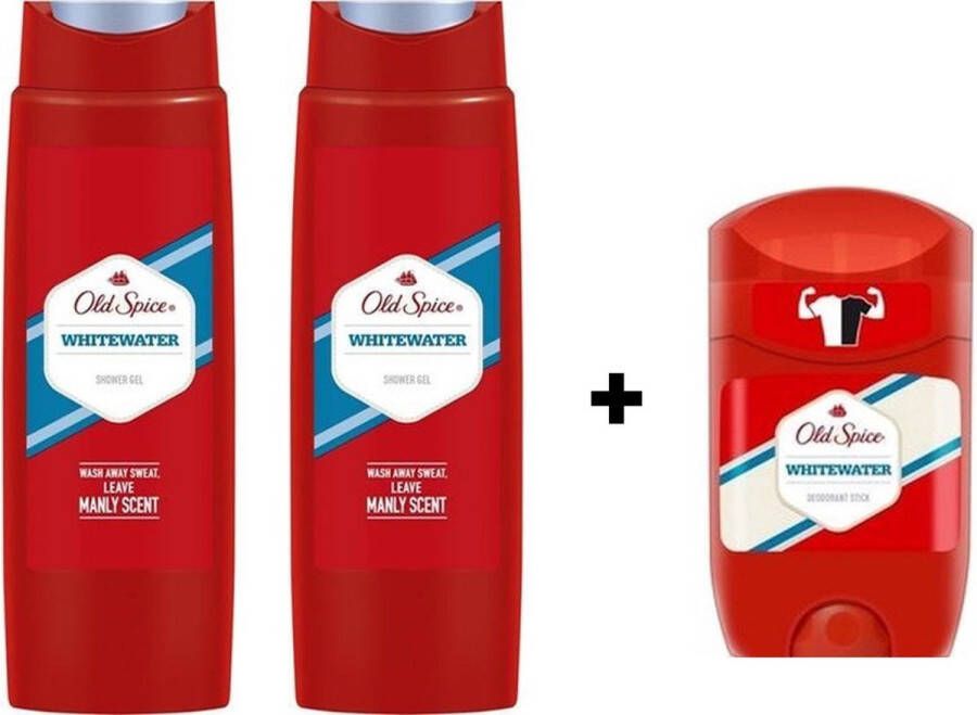 Old Spice Whitewater Set 2 x Douchegel & 1 x Deo Stick