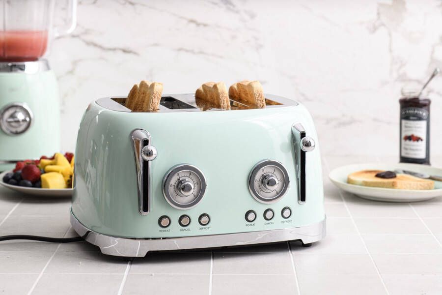 Oldscool Broodrooster Toaster Mint Retro 4 sneden brood