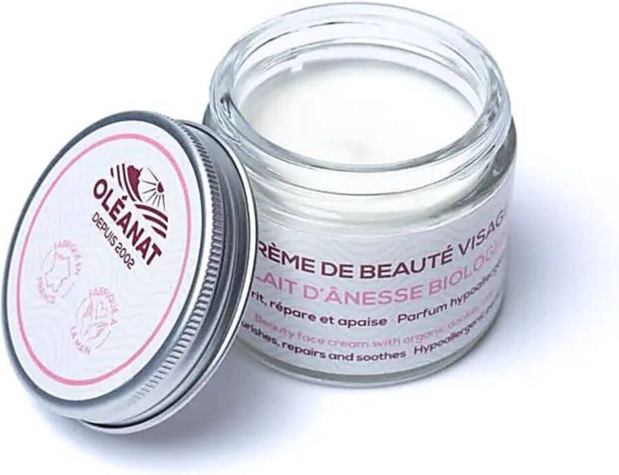 Oléanat Gezichtscrème met ezelinnenmelk (dagcrème) vegan biologisch 50 ml