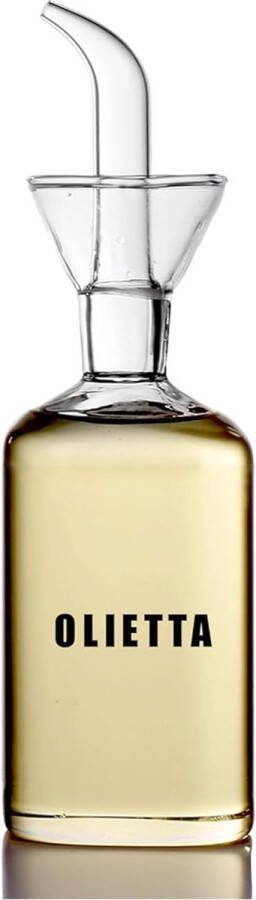 Olietta Glazen Oliefles Olie- en Azijnset en Drizzler Druppel- Lek- en Knoeivrij – 250 ML 0 25 Liter – Geweldige Olijfolie fles voor het Gieten en Druppelen van Olie en Azijn