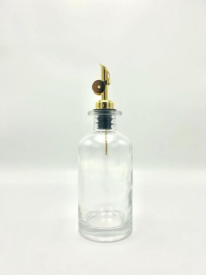 Oliv Olie dispensers Havana medium glas met gouden schenktuit 500ml